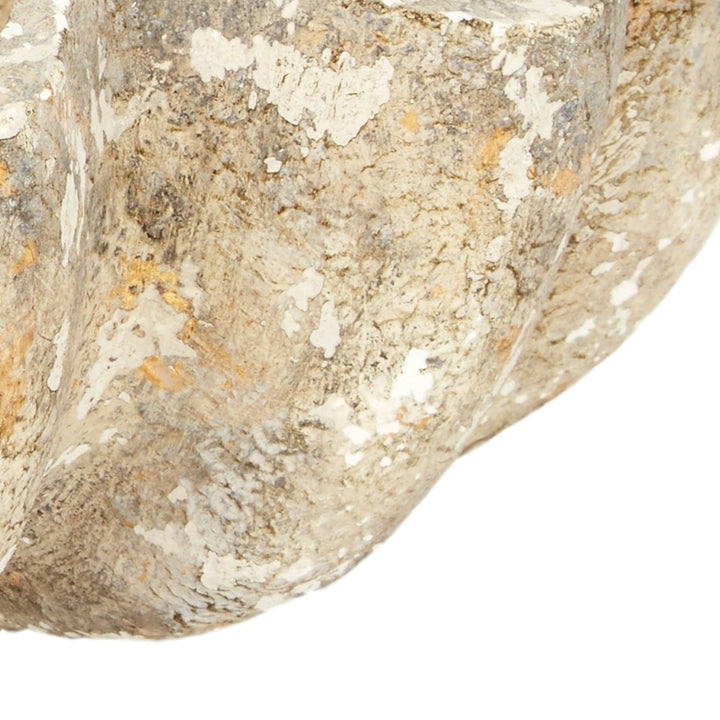 Textured grey decorative bowl with white and gold speckling, curved interior