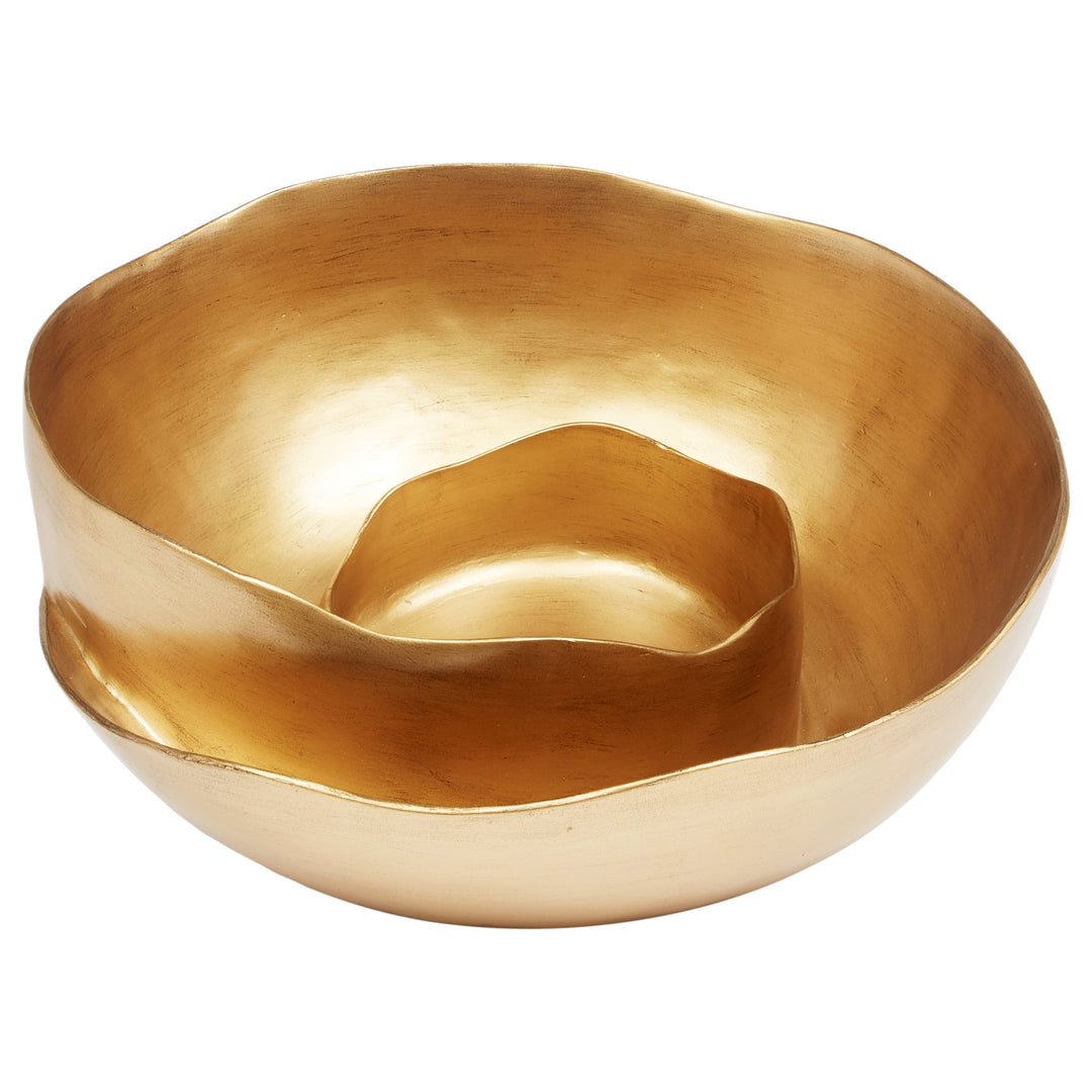 Elegant Knox bowl with gold leaf swirl design, perfect for tabletops, dining tables, or decorative displays.