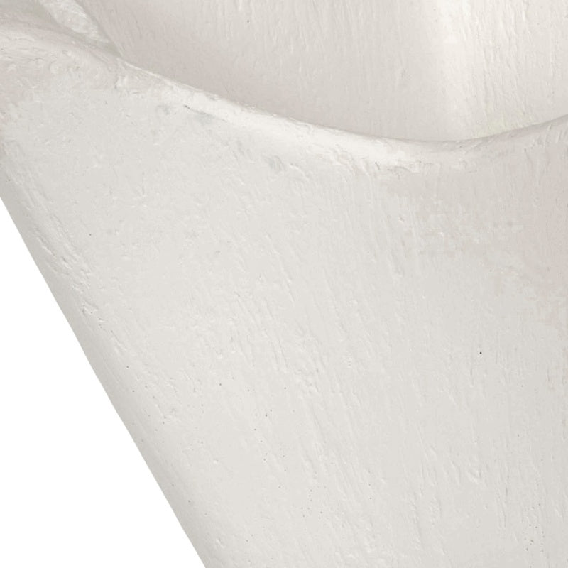 White gesso decorative bowl rim close-up with smooth, curved scallops