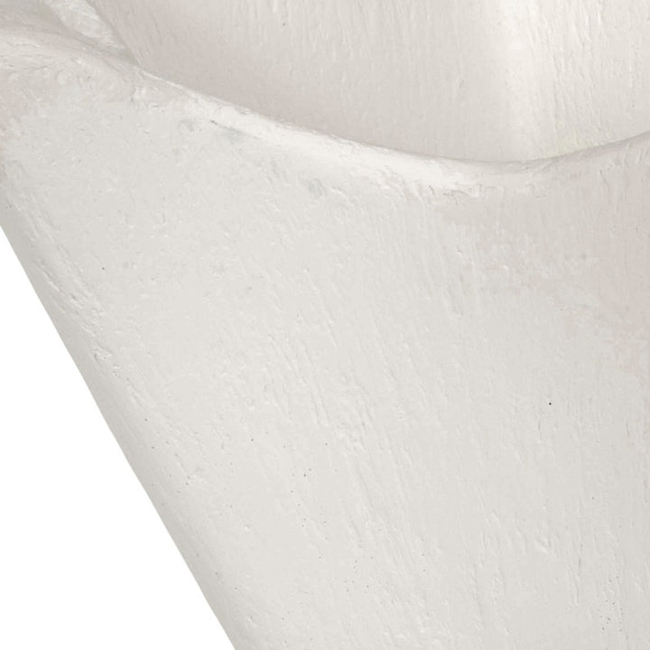 White gesso decorative bowl rim close-up with smooth, curved scallops