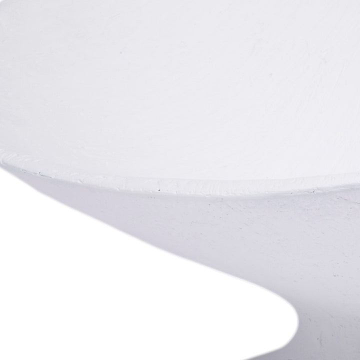 White oval display bowl with gesso finish