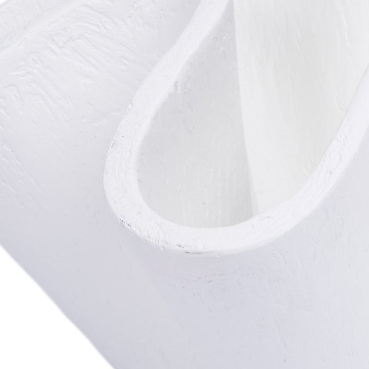 Close-up of white wave bowl interior with embossed textured surface