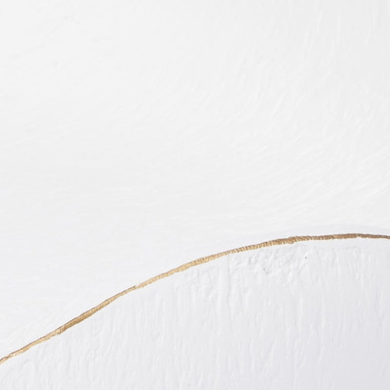 White gesso bowl rim with thin gold border