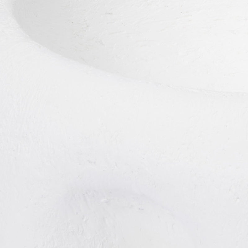 White gesso decorative bowl with textured finish, close-up of the surface