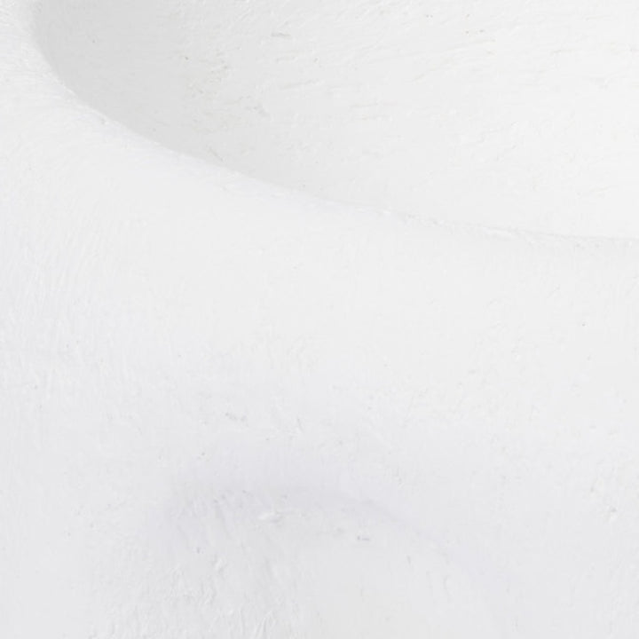 White gesso decorative bowl with textured finish, close-up of the surface