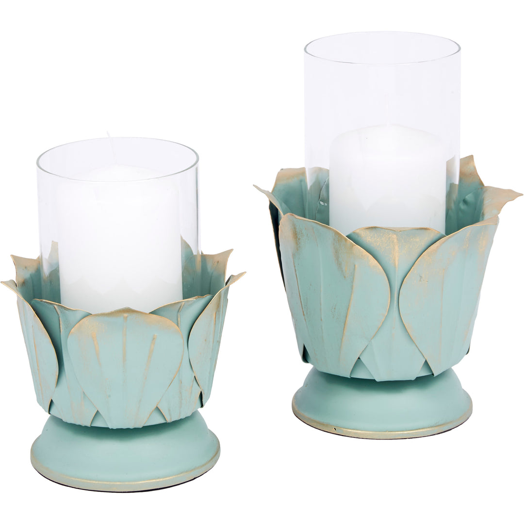 Marie set of 2 elegant candleholders, perfect for decorating dining tables, mantels, or living spaces.