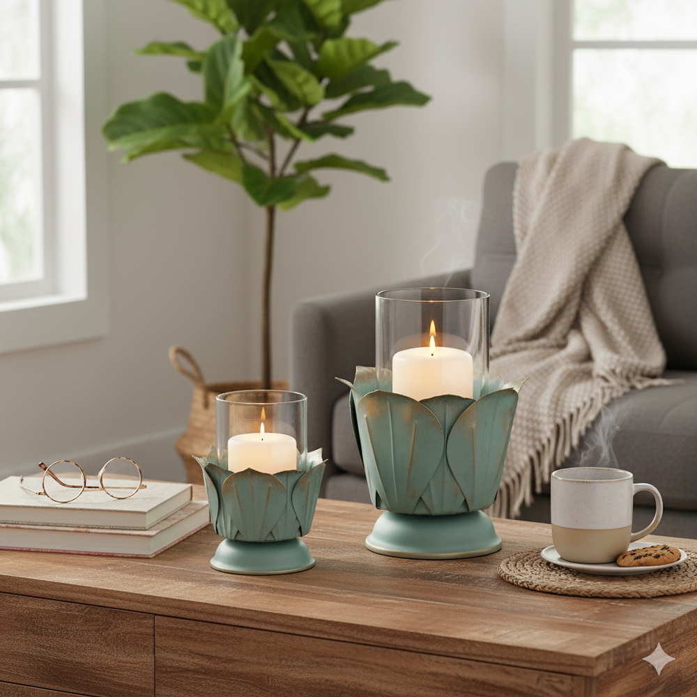 Stylish Marie set of 2 candleholders, adding a touch of sophistication and warmth to any room