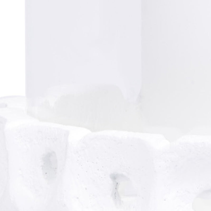 White gesso candleholder close-up of textured body and candle opening
