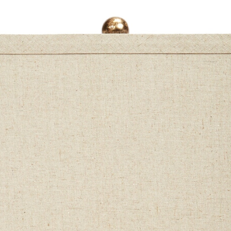 Square cement lamp with antique gold finial on top