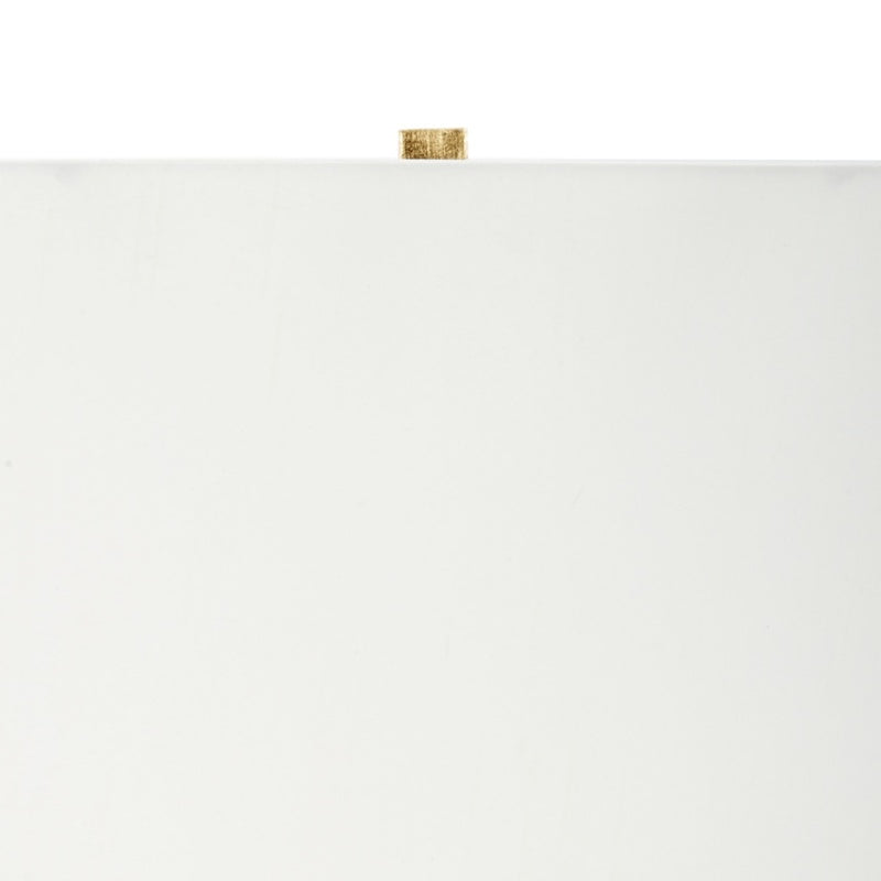 Gold leaf table lamp with cream shade and gold stem details