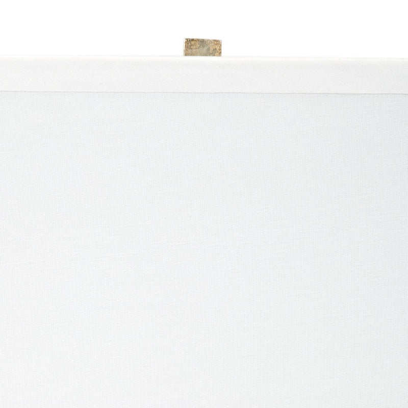 Cement table lamp top with brass stem and small gold cap