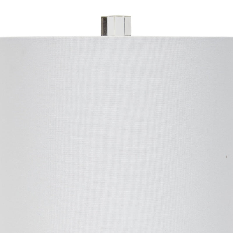 Abita gold leaf lamp with white linen shade and chrome top finial