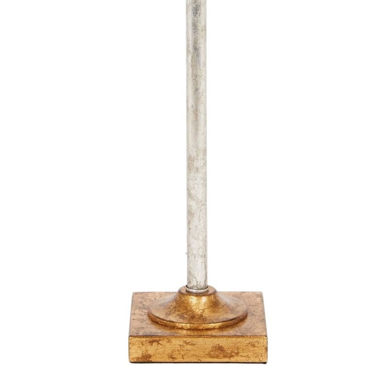 Antique gold and silver lamp base with gold baseplate and silver column