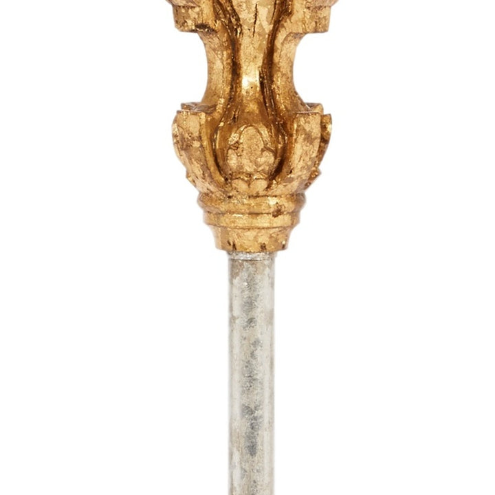 Antique gold lamp ornament on silver column