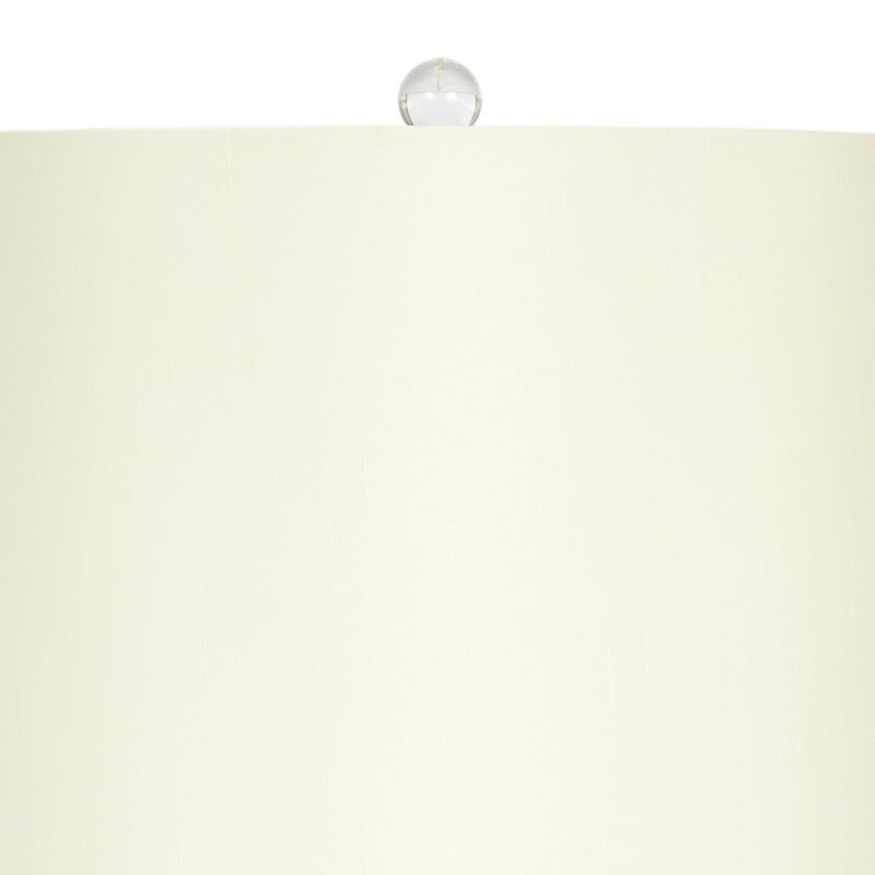 Hand-blown glass lamp neck with clear finial