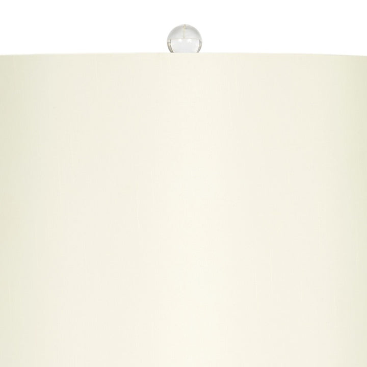 Hand-blown glass lamp neck with clear finial