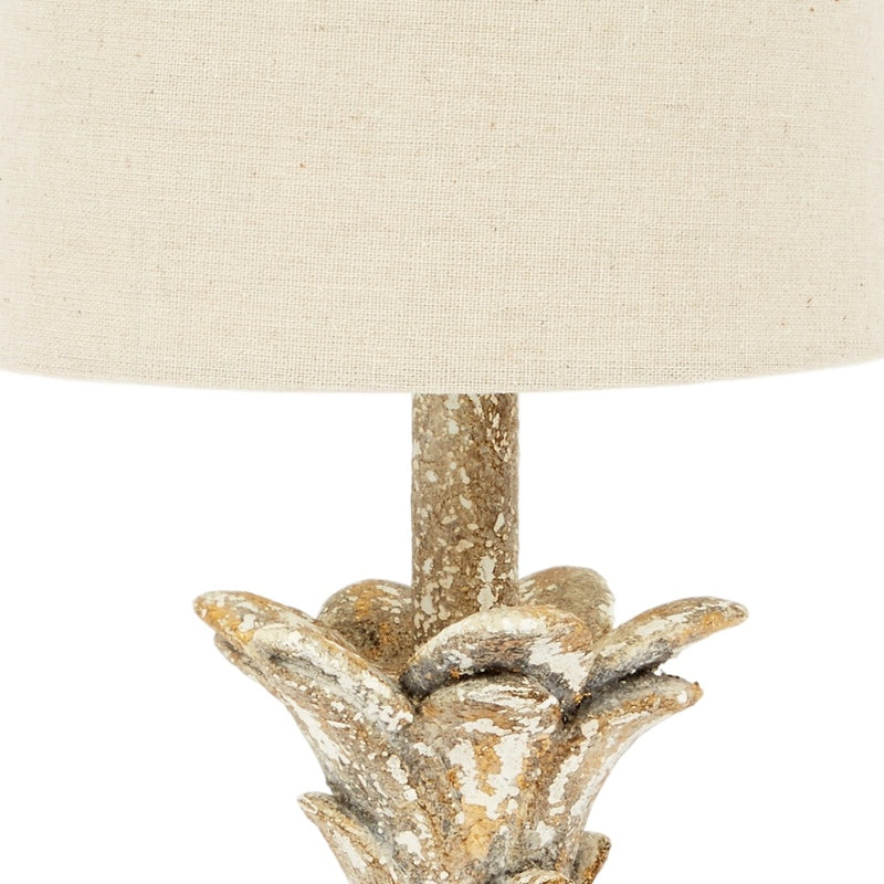 Mini flower lamp beige shade on gold speckled flower base with central stem