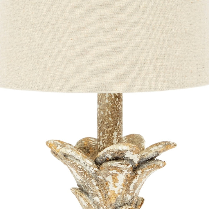 Mini flower lamp beige shade on gold speckled flower base with central stem