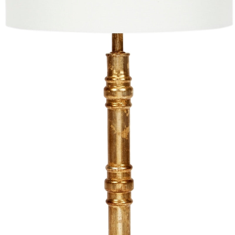 Aged gold metal lamp pole