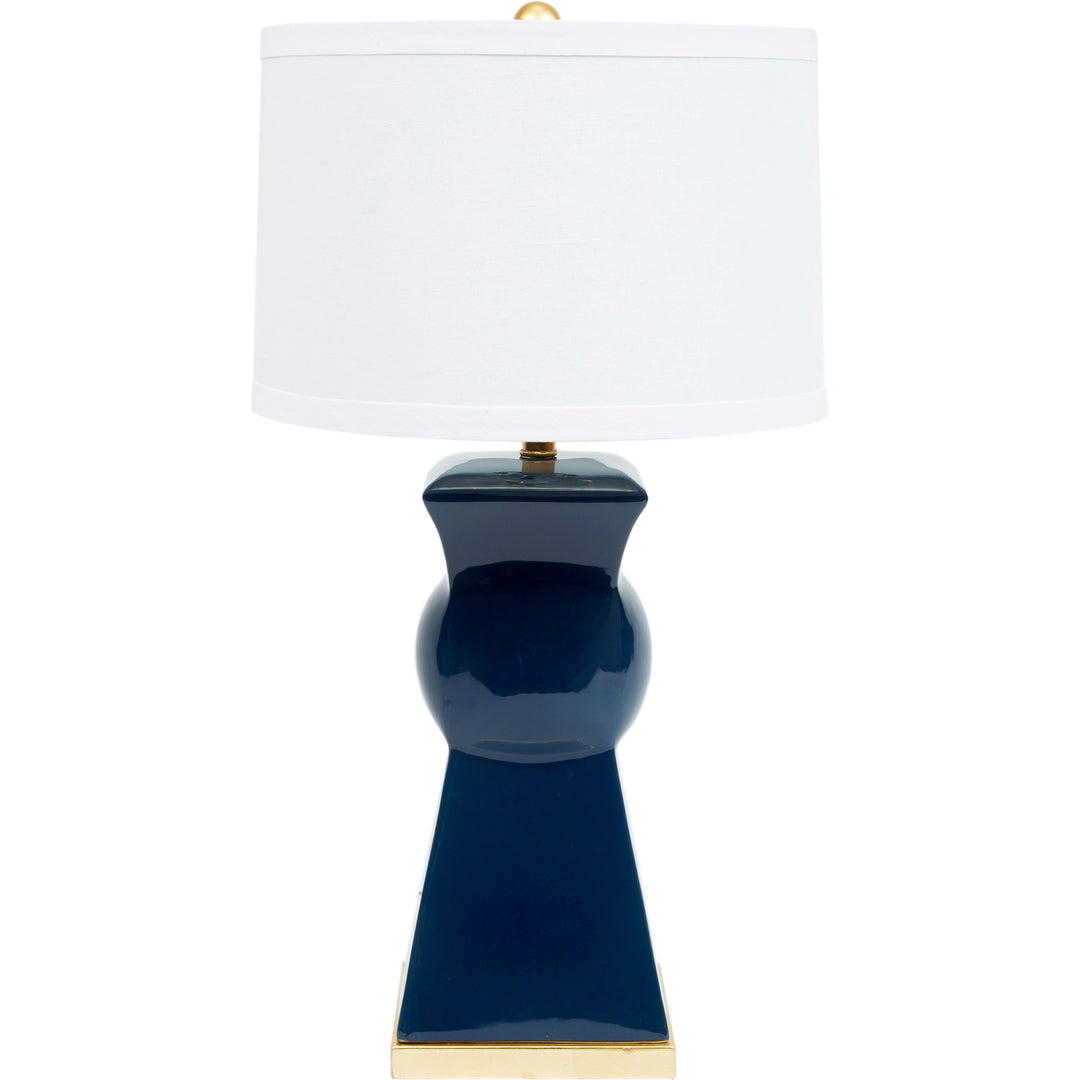 Amelia alabaster table lamp with sleek acrylic details, perfect for adding a modern, elegant touch to any room.