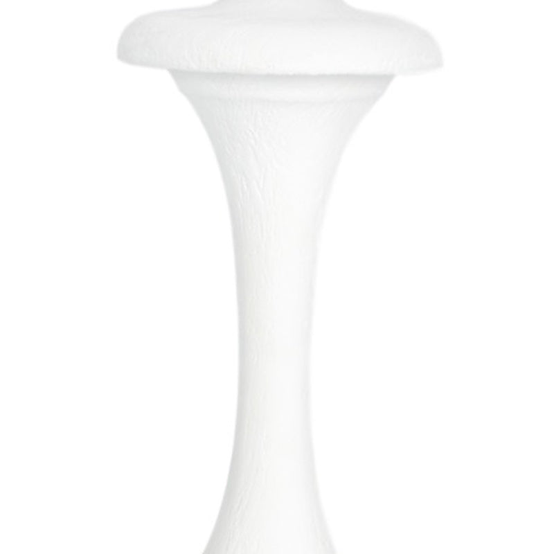 White gesso table lamp base column with finial top
