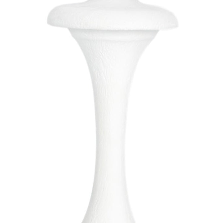 White gesso table lamp base column with finial top
