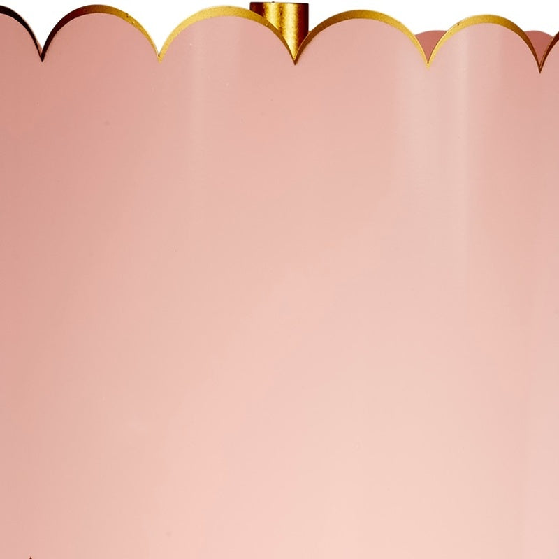 Eloise table lamp scalloped blush shade with gold trim