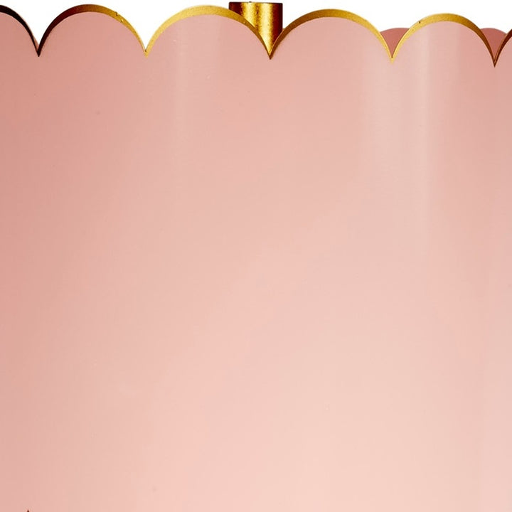 Eloise table lamp scalloped blush shade with gold trim