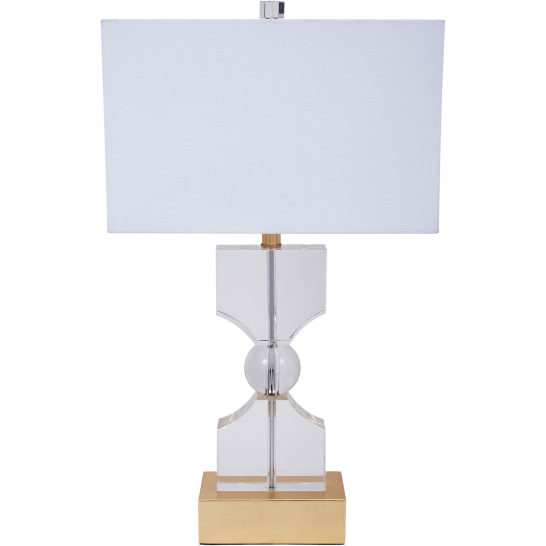 Elegant Kingston table lamp featuring a crystal base with gold detailing, perfect for adding a luxurious touch to any living room or bedroom.