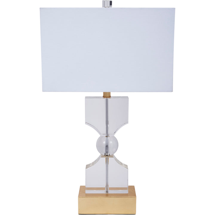 Elegant Kingston table lamp featuring a crystal base with gold detailing, perfect for adding a luxurious touch to any living room or bedroom.