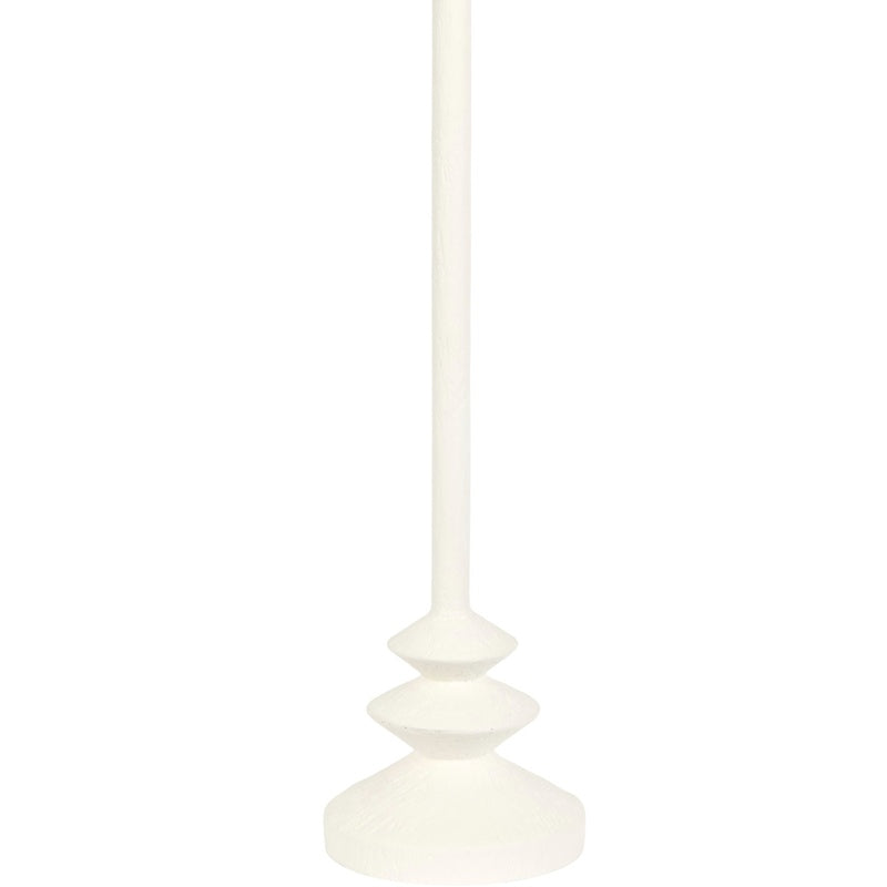Leia white gesso buffet lamp base with stacked pedestal detail