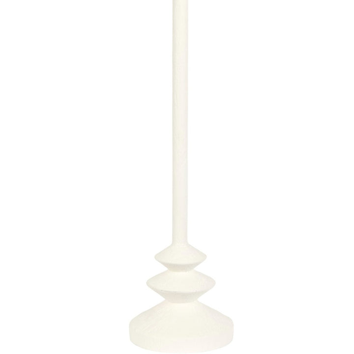 Leia white gesso buffet lamp base with stacked pedestal detail