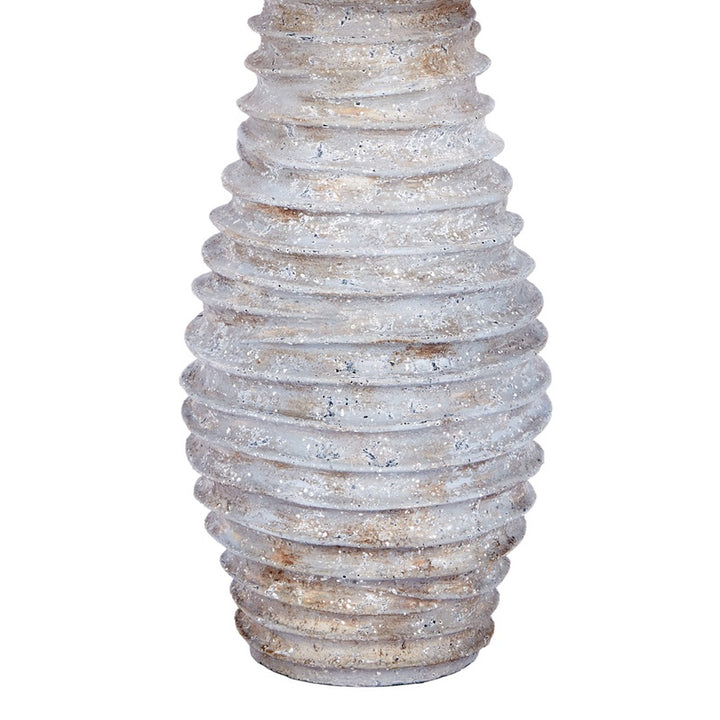 Distressed silver ribbed table lamp base