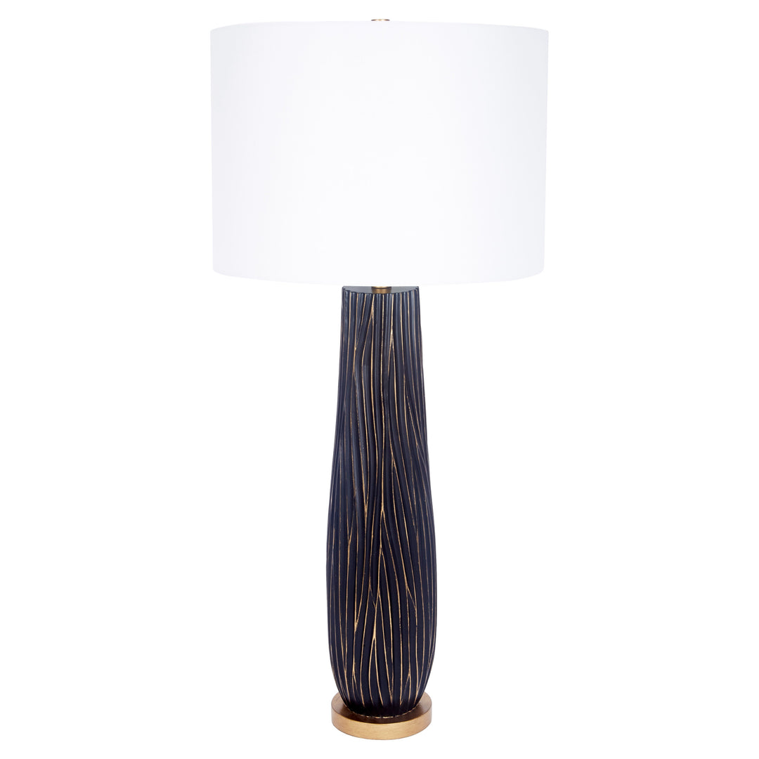 Elegant Heritage black buffet lamp with gold accents, perfect for living rooms, bedrooms, or entryways.