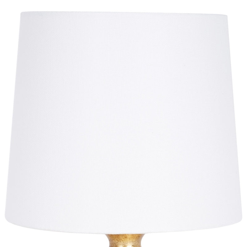 Oscar mini lamp linen shade in white, drum-shaped