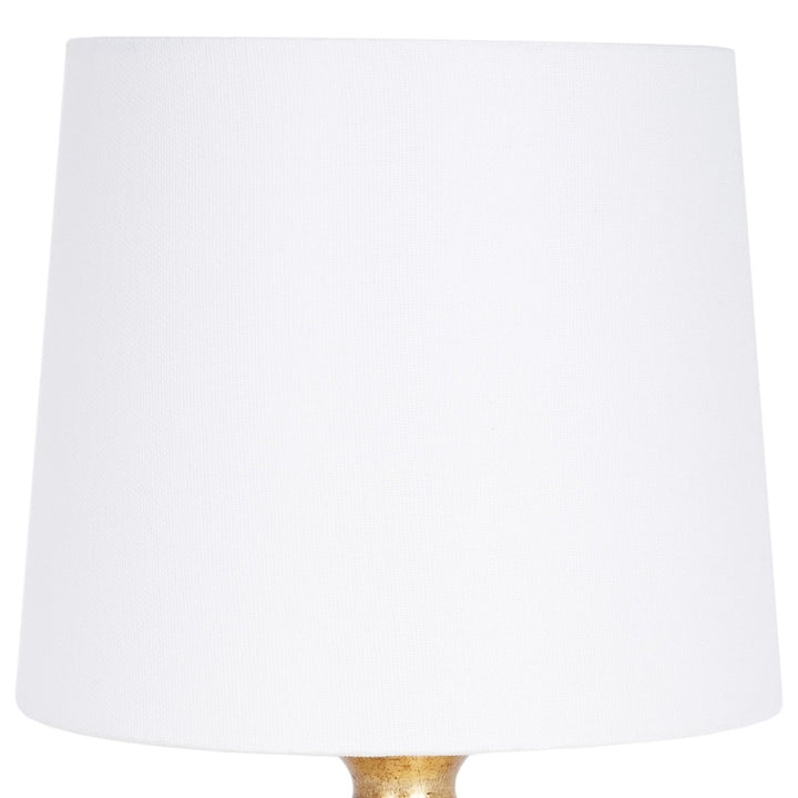 Oscar mini lamp linen shade in white, drum-shaped
