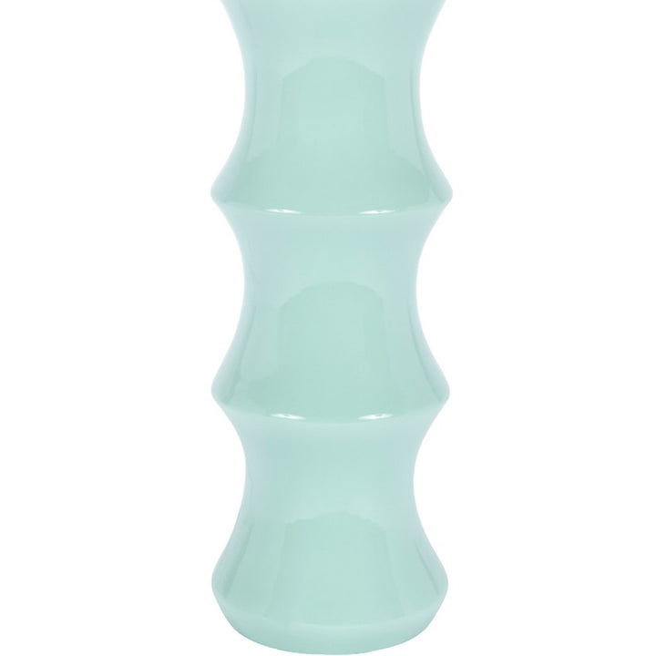 Celadon ceramic lamp base, glossy teardrop silhouette