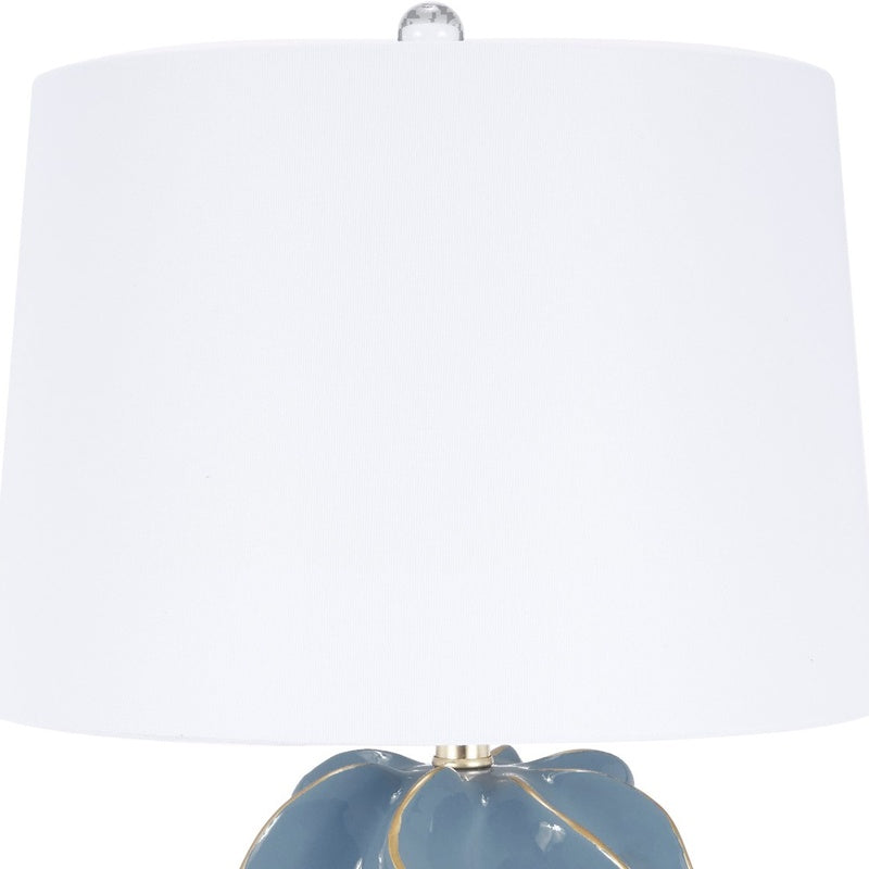 Hannah Parisian Blue Ceramic Wave Lamp