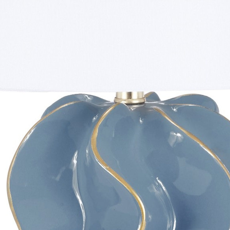 Hannah Parisian Blue Ceramic Wave Lamp
