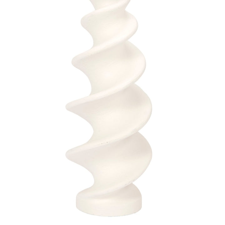 White sculpted gesso shell lamp base with part of drum shade