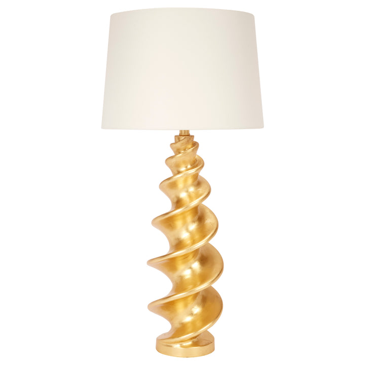 Elegant Durham buffet lamp featuring gold leaf shell design, perfect for living rooms, bedrooms, or entryways.
