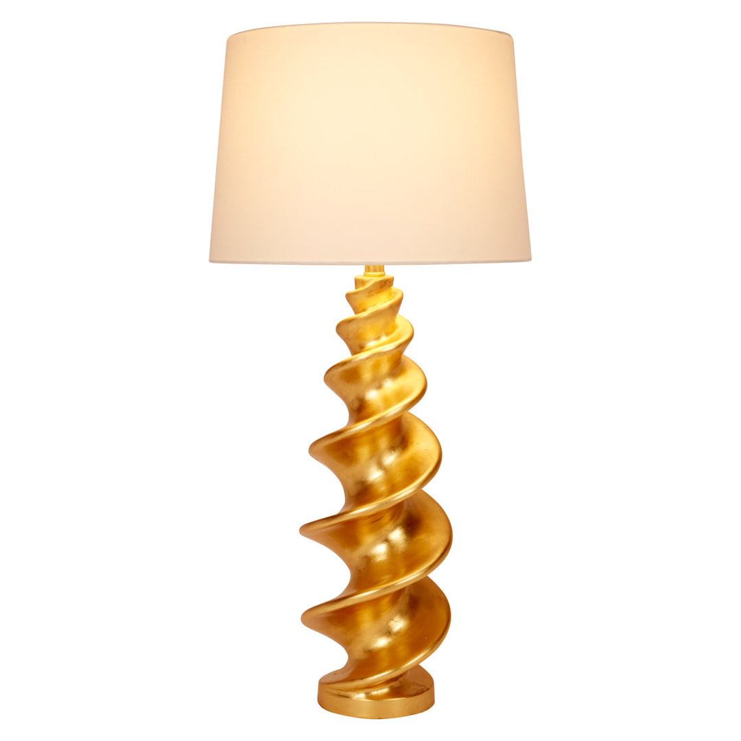 Stylish gold leaf shell Durham buffet lamp, adding a touch of luxury and coastal-inspired elegance to any space.