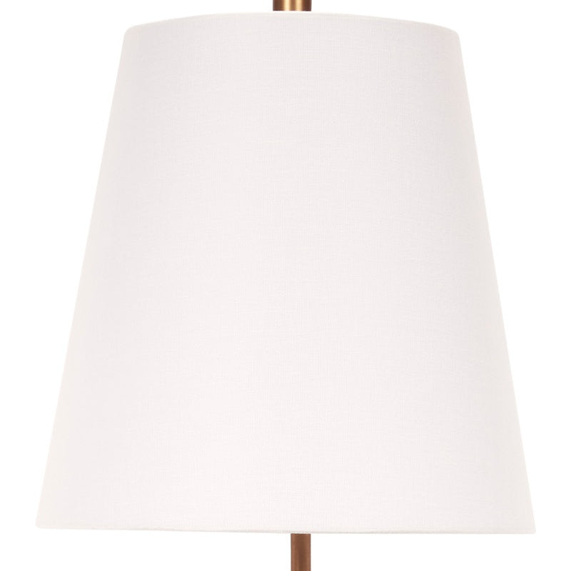 Table lamp with white linen fabric shade