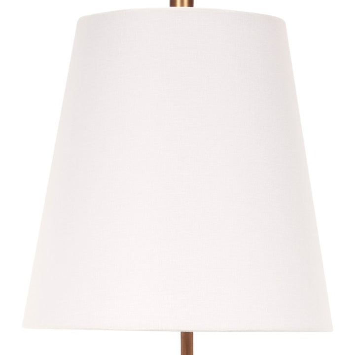 Table lamp with white linen fabric shade