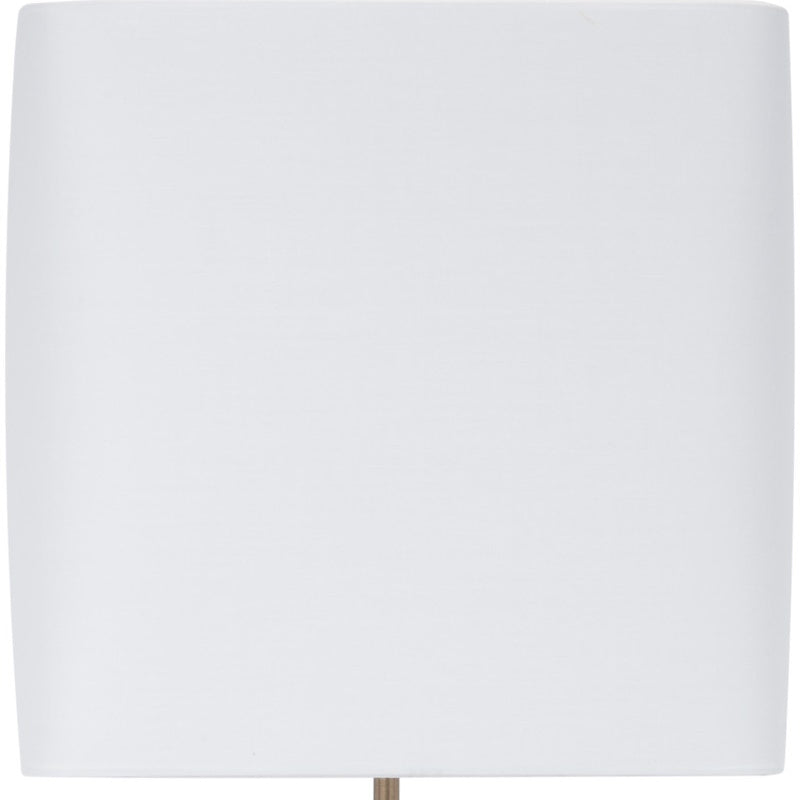 White fabric table lamp shade with clean rectangular shape