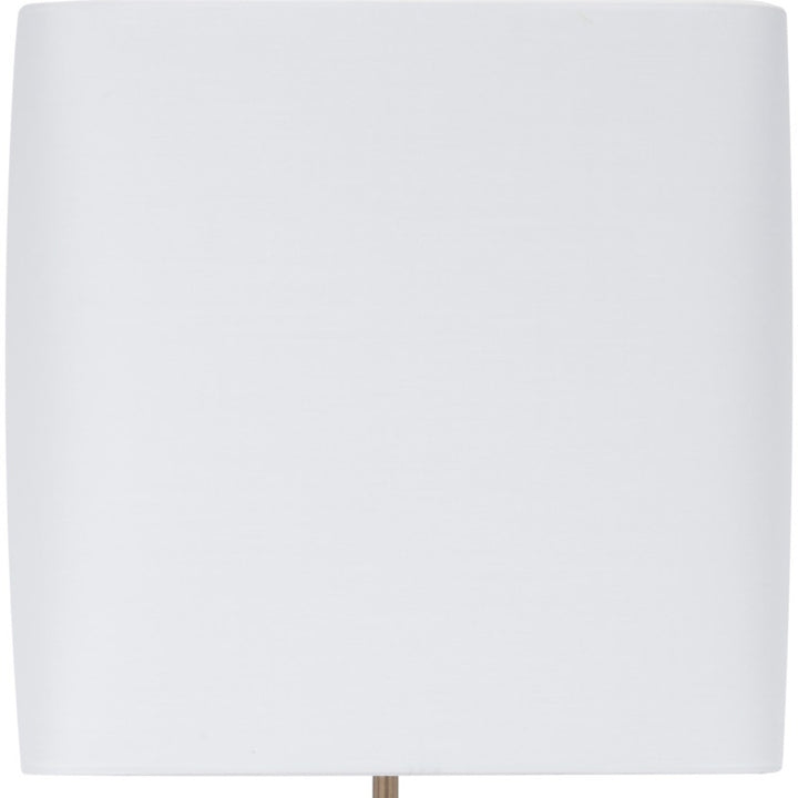 White fabric table lamp shade with clean rectangular shape