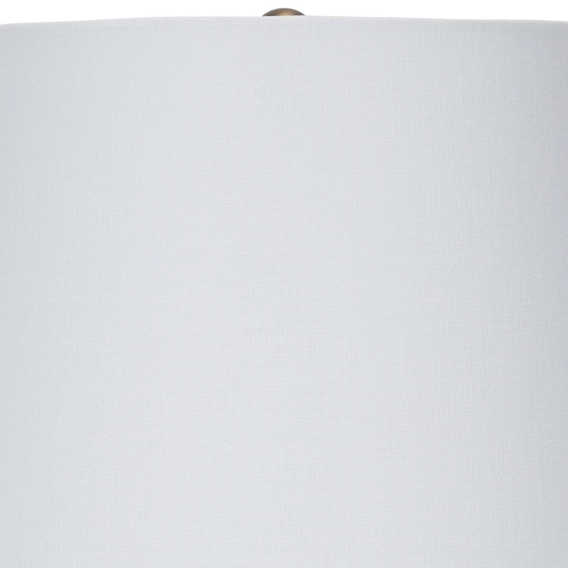 Ceramic table lamp top in dark green with brass socket detail