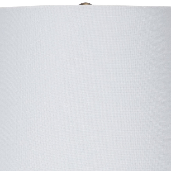 Ceramic table lamp top in dark green with brass socket detail