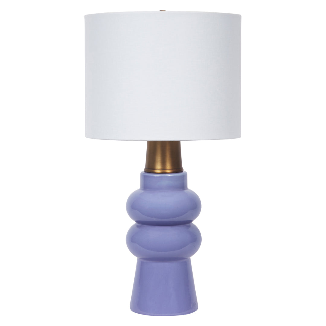 Elegant lavender ceramic Rhodes table lamp, ideal for modern, minimalist, or pastel-themed interiors.