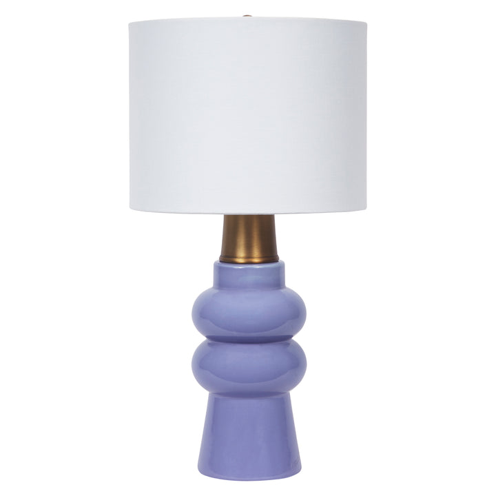 Elegant lavender ceramic Rhodes table lamp, ideal for modern, minimalist, or pastel-themed interiors.